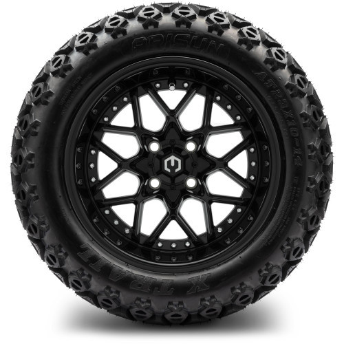 MODZ 14" Formula Glossy Black Wheels & Off-Road Tires Combo