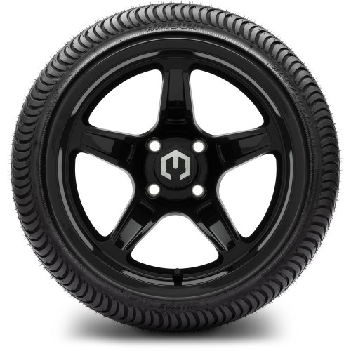 MODZ 14" Drift Glossy Black Wheels & Street Tires Combo