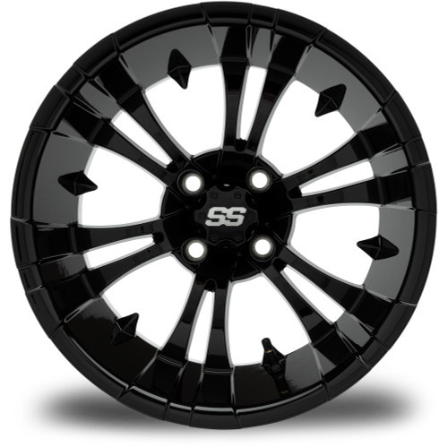 MODZ CLASSIC 15" VAMPIRE GLOSSY BLACK GOLF CART WHEEL