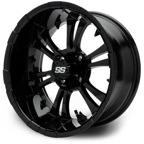 MODZ CLASSIC 15" VAMPIRE GLOSSY BLACK GOLF CART WHEEL