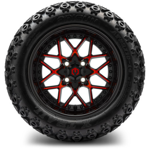 MODZ 14" Formula Red and Black Wheels & Off-Road Tires Combo