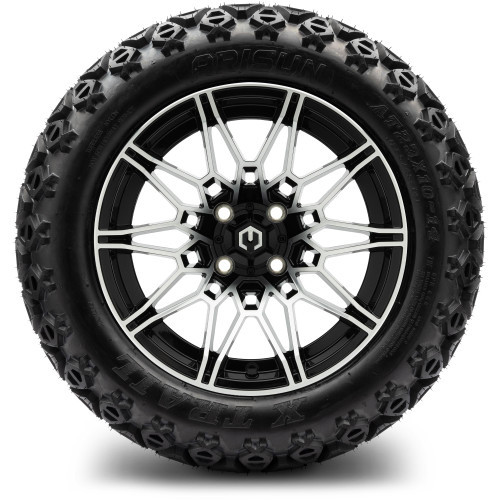 MODZ 14" Galaxy Machined Black Wheels & Off-Road Tires Combo