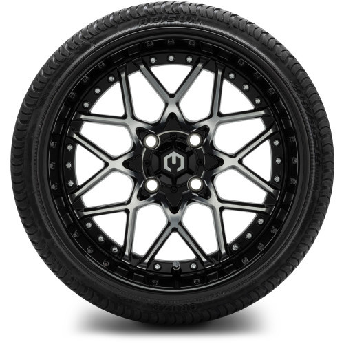 MODZ 15" Formula Machined Black Wheels & Street Tires Combo