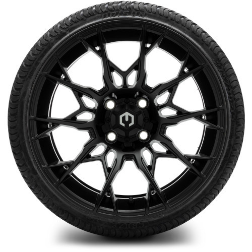 MODZ 15" Chaos Matte Black Wheels & Street Tires Combo