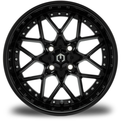 MODZ Formula Glossy Black 15" Golf Cart Wheel