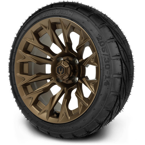 MODZ 14" Falcon Matte Bronze Wheels & Street Tires Combo