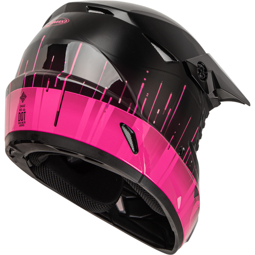 GMAX MX-46 FREQUENCY OFF-ROAD HELMET BLACK/PINK XS (Free Shipping)