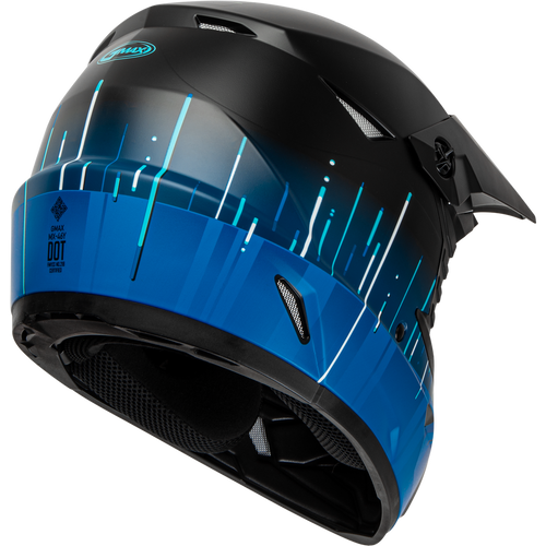 GMAX YOUTH MX-46Y FREQUENCY OFFROAD HELMET MATTE BLACK/BLUE YL (Free Shipping)