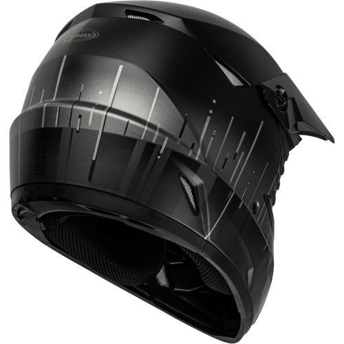 GMAX YOUTH MX-46Y FREQUENCY OFFROAD HELMET MATTE BLACK/GREY YL (Free Shipping)