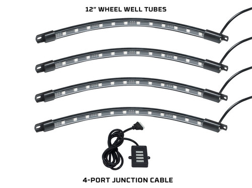 4pc Wheel Well Add-On Lighting Kit for Bluetooth Million Color Expandable LED Golf Cart Kits