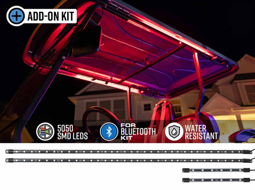 4pc Canopy & Interior Add-On Lighting Kit for Bluetooth Million Color Expandable LED Golf Cart Kits