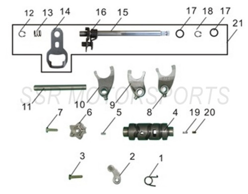 Gearshift Drum for SSR SR150, XD150, SR189 Gearshift Drum for SSR SR150, XD150, SR189