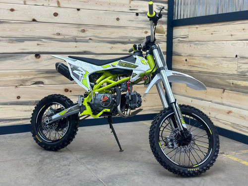 “2026 Denago MX2 125cc dirt bike lime off-road dirt bike adjustable suspension”
