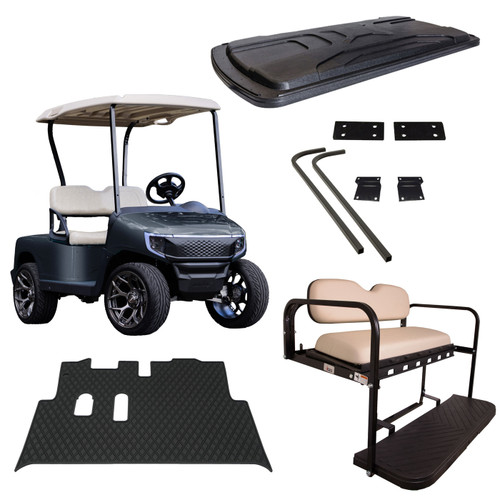 EZGO RXV Refurbished Golf Cart Kit – Hyper Gray Metallic Apex Body with Tan Seats (2008–2023)