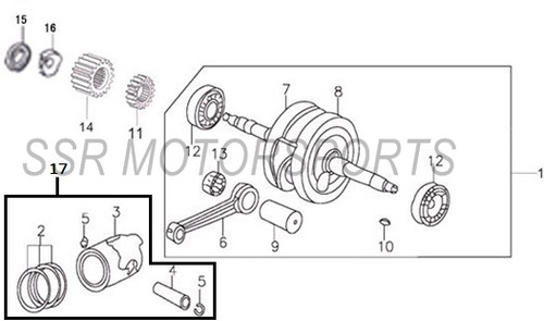 Piston & Ring Kit for SSR TR170 and SSR TX170