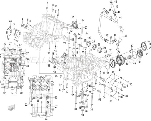 CRANKCASE ASSEMBLY BLACK FOR BENELLI LEONCINO