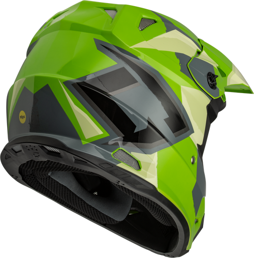 GMAX MX-96S SPLINTER HELMET GREEN/GREY/BLACK