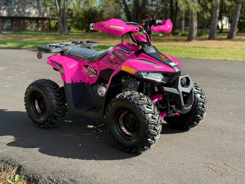 Denago Mudhawk 6 youth ATV Pink – kids 4 wheeler with remote shut-off.