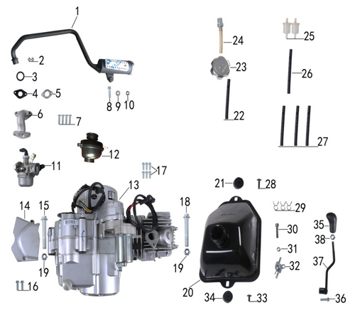 (11) Left Manual Choke Carburetor PZ22