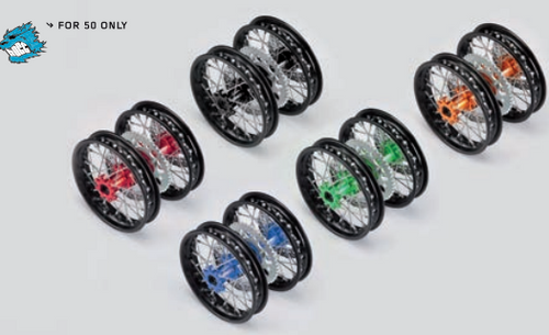 (01) COMPLETE FRONT STEEL WHEEL WITH BRAKE DISC-MULTIPLE COLORED HUBS