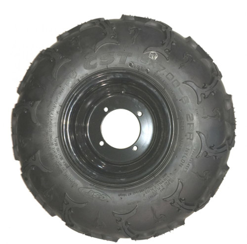 (01) CST Tire/Wheel Assembly 19x7x8, Front, Right (Passenger), Black Wheel, Hammerhead Shark Tread