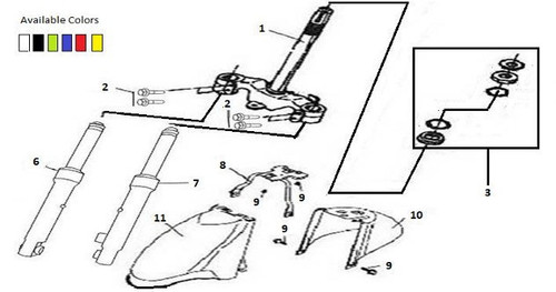 (06A) Wolf Rx 50 Right Front Fork (Black)