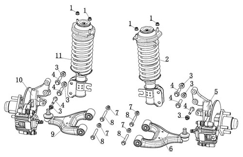 Kandi Kruiser Front Suspension Parts (Free Shipping)