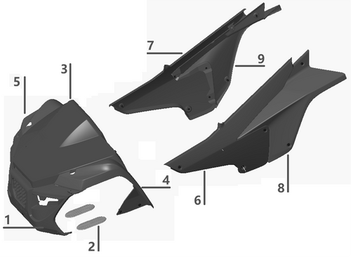 (01) Hammerhead Mudhead SE Lower Hood Plastic (Black)