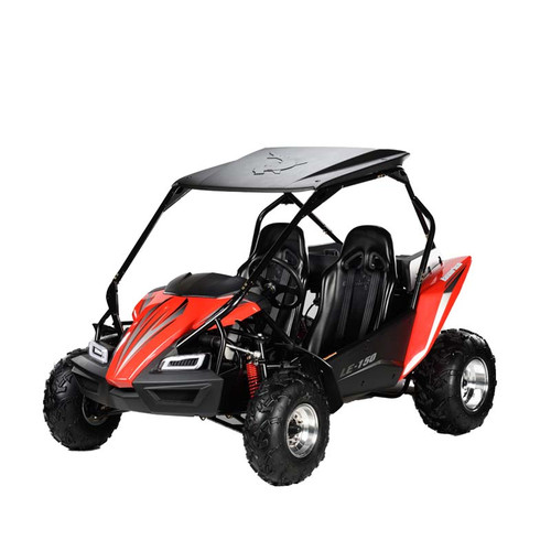 The Hammerhead LE 150 is the newest edition to the Hammerhead line up. By incorporating a modern brushguard design, additional plastic side panels, super-bright LED headlights and an elegant dash this kart has it all. The LE 150 also has a large cargo area and comes with all of the standard features you have come to expect such as a 150cc oil-cooled engine, manual-choke start, and Hammerhead shark-tread CST tires.