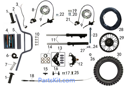 (21) Tao DB20 Front Disc Brake Assembly
