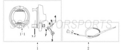 Front/Rear Drum Brake Assembly SSR SR70AUTO