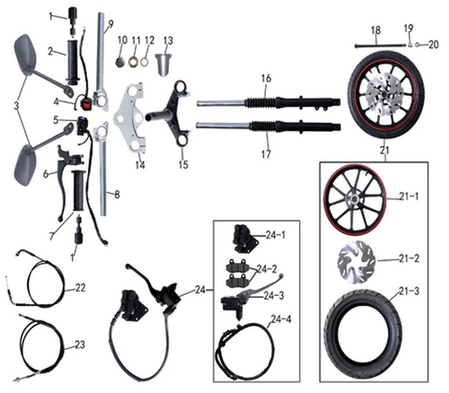 (23) Rear Brake Cable for New Racer 50