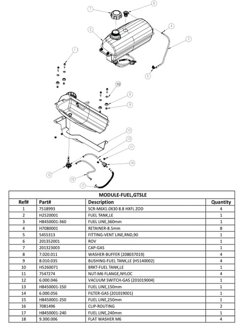 (06) Hammerhead Rollover Valve on Fuel Tank for Newer 150cc models