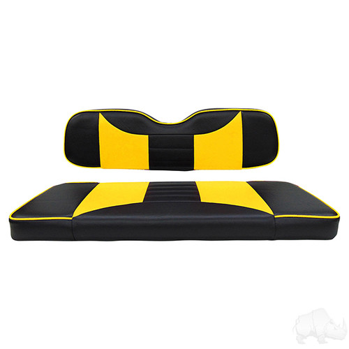 RHOX Rhino Seat Kit, Rally Black/Yellow, Club Car DS