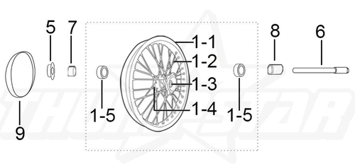 3871 | Front Wheel 17-1.6 7075 Alloy- Black (V5)