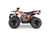The image showcases the Kayo Bull 110 ATV, a compact and rugged all-terrain vehicle designed for young riders. The ATV features a sleek design with a durable frame, large off-road tires, and a comfortable seat. The front and rear hydraulic disc brakes are visible, emphasizing the vehicle's safety features. The double A-arm front suspension and adjustable rear shock absorber highlight the ATV's ability to handle rough terrain. The electric starter and reverse gear make it user-friendly for young adventurers. The image captures the Bull 110 in action, ready to tackle trails and provide hours of off-road fun.