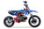 Side View: Blue Denago MX1 110cc youth dirt bike side view