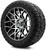 MODZ® Blitz Machined Black 14" Golf Cart Wheels and X-Comp Gladiator (23x10-R14) DOT Steel-Belted Radial Golf Cart Tires Combo - Set of 4