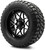 MODZ® Formula Machined Black 14" Golf Cart Wheels and MODZ® Gripz (23x10-14) All-Terrain Golf Cart Tires Combo - Set of 4