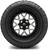 MODZ® Formula Machined Black 14" Golf Cart Wheels and MODZ® Gripz (23x10-14) All-Terrain Golf Cart Tires Combo - Set of 4