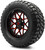 MODZ® Formula Red and Black 14" Golf Cart Wheels and MODZ® Gripz (23x10-14) All-Terrain Golf Cart Tires Combo - Set of 4