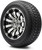 MODZ® Bomber Machined Black 12" Golf Cart Wheels and Arisun Cruze (215/50-12) DOT Low Profile Golf Cart Tires Combo - Set of 4