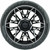 GTW 14 Inch Golf Cart Wheels and Tires Combo | GTW Stellar Matte Black/Machined Wheels on 205/40-R14 (21") Fusion GTR Steel Belted Radial Street Tires | Set of 4