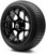 MODZ® Renegade Glossy Black with Ball Mill 14" Golf Cart Wheels and Arisun Cruze (205/30-14) Low Profile DOT Golf Cart Tires Combo - Set of 4