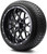 MODZ® Vortex Glossy Black 14" Golf Cart Wheels and Arisun Cruze (205/30-14) Low Profile DOT Golf Cart Tires Combo - Set of 4