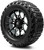 MODZ® Chaos Glossy Black with Ball Mill 14" Golf Cart Wheels and Arisun X-Trail (23x10-14) DOT All-Terrain Golf Cart Tires Combo - Set of 4