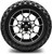 MODZ® Chaos Machined Black 14" Golf Cart Wheels and Arisun X-Trail (23x10-14) DOT All-Terrain Golf Cart Tires Combo - Set of 4