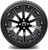 MODZ® Mauler Glossy Black with Ball Mill 14" Golf Cart Wheels and Arisun Cruze (205/30-14) Low Profile DOT Golf Cart Tires Combo - Set of 4