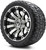 MODZ® Bomber Machined Black 12" Golf Cart Wheels and X-Comp Gladiator (215/40-R12) DOT Steel-Belted Radial Golf Cart Tires Combo - Set of 4