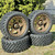 14" Bronze Golf Cart Wheels/Tires 23x10-14 With Trendy All Terrain & Street Tread/DOT Certified, Quiet and Smooth Ride, Compatable with EZGO/Club Car/YMH. 5" or 6" Lift Kit Required 14" Bronze Golf Cart Wheels/Tires 23x10-14 With Trendy All Terrain & Street Tread/DOT Certified, Quiet and Smooth Ride, Compatable with EZGO/Club Car/YMH. 5" or 6" Lift Kit Required